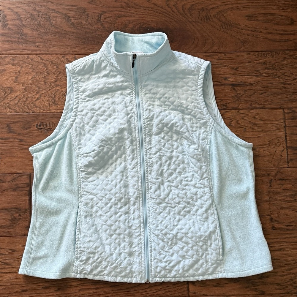 Columbia Vest Quilted Fleece Panel Gorpcore‎ Outdoor Teal 1X